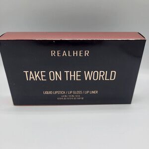 REALHER "Take On The World" Lip Kit – 3-Piece Set – NEW IN BOX